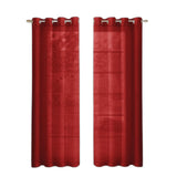 Set of Two 84" Red Solid Modern Window Panels