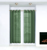 Set of Two 84" Sage Solid Modern Window Panels