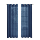 Set of Two 84" Blue Solid Modern Window Panels