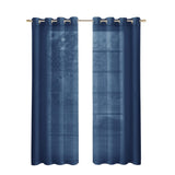 Set of Two 84" Blue Solid Modern Window Panels