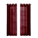 Set of Two 84" Burgundy Solid Modern Window Panels