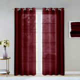 Set of Two 84" Burgundy Solid Modern Window Panels