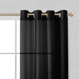 Set of Two 84" Black Solid Modern Window Panels