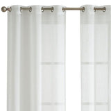 Set of Two 84" White Velvet Applique Window Panels