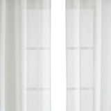 Set of Two 96" White Velvet Applique Window Panels