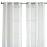 Set of Two 96" White Velvet Applique Window Panels