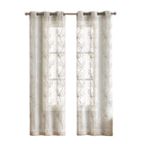 Set of Two 84" Beige Boho Embroidered Window Panels