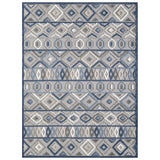 5' X 7' Blue And Gray Abstract Stain Resistant Indoor Outdoor Area Rug