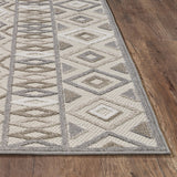 5' X 7' Gray And Ivory Southwestern Stain Resistant Indoor Outdoor Area Rug