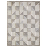 2' X 4' Gray Geometric Stain Resistant Indoor Outdoor Area Rug