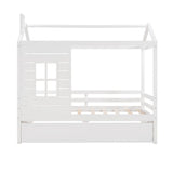 White Twin Bed with Trundle