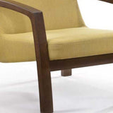 31" Gold and Walnut Retro Modern Wood Armchair