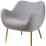 29" Plush Grey and Gold Comfy Accent Chair