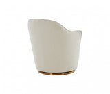 Stylish Sherpa And Gold Metal Swivel Chair