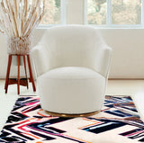 Stylish Sherpa And Gold Metal Swivel Chair