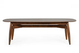 95" Walnut Rounded Rectangular Solid Wood Dining Table