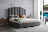 Queen White Upholstered Channel Tufted Velvet Bed Frame