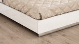 Queen White and Taupe High Gloss Bed Frame with LED Headboard