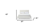 Full White Upholstered Faux Leather Bed