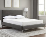 Full White Upholstered Faux Leather Bed