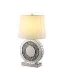 27" Clear Glass Table Lamp With White Square Shade