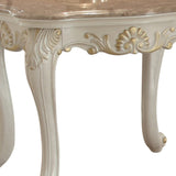 23" Brown And White Marble Square End Table