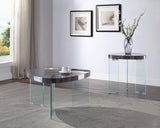 23" Silver Mirrored And Manufactured Wood Square Diamond End Table