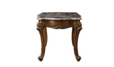 24" Cherry And Brown Marble Polyresin Rectangular End Table