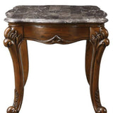 24" Cherry And Brown Marble Polyresin Rectangular End Table