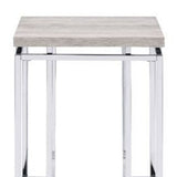 24" Cherry And Brown Marble Polyresin Rectangular End Table