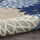 12' x 15' Blue Floral Power Loom Area Rug