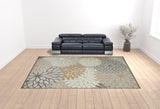 12' x 15' Natural Floral Power Loom Area Rug