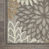 12' x 15' Natural Floral Power Loom Area Rug