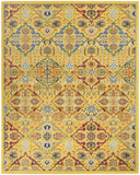 9' x 12' Yellow Floral Power Loom Area Rug