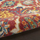 9' x 12' Red Floral Power Loom Area Rug