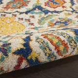 9' x 12' Blue and Yellow Floral Power Loom Area Rug