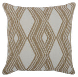 22" Beige Handmade Geometric Indoor Outdoor Throw Pillow Cover and Insert