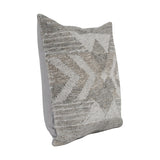 22" X 22" Gray Zippered Handmade Abstract Indoor Outdoor Throw Pillow