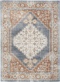 9' x 12' Ivory Oriental Power Loom Distressed Area Rug