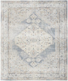 9' X 12' Light Blue Oriental Power Loom Distressed Area Rug