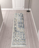 10' Gray Oriental Power Loom Distressed Washable Runner Rug