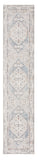 10' Light Blue Oriental Power Loom Distressed Washable Runner Rug