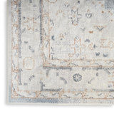 10' Light Blue Oriental Power Loom Distressed Washable Runner Rug