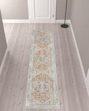 10' Gold and Ivory Oriental Power Loom Washable Runner Rug