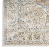 10' Beige Oriental Power Loom Washable Runner Rug