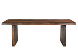 86" Dark Brown Solid Wood Dining Table