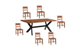 86" Dark Brown Solid Wood Dining Table