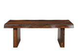 51" Dark Brown Solid Wood Coffee Table