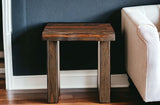 23" Dark Brown Solid Wood End Table