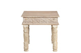 24" White Solid Wood End Table